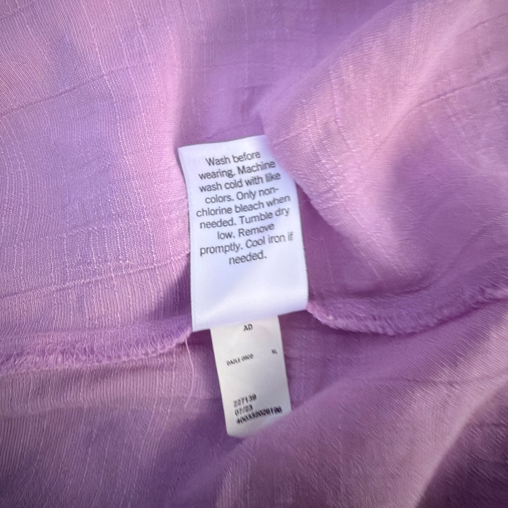 LC Lauren Conrad Lilac Flutter Sleeve Blouse Size XL Soft Romantic Top - Picture 6 of 8